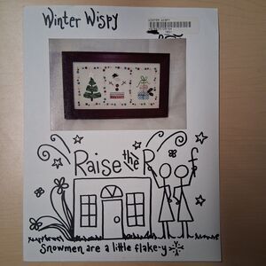 Raise The Roof "Winter Wispy" Cross Stitch Pattern – Winter Snowman & Tree